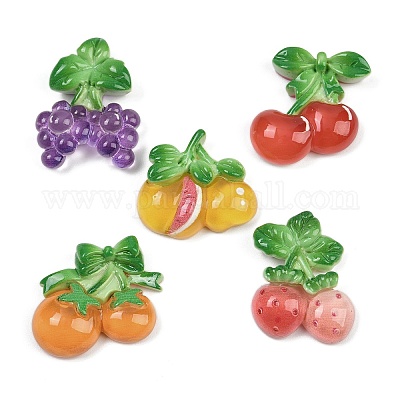 Кабошоны из непрозрачной смолы с фруктами CRES-A060-02-1