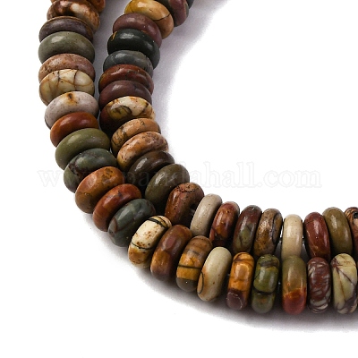 Натуральная полихромная яшма/камень Пикассо/нити бус из яшмы Пикассо G-L624-H04-6x2mm-1