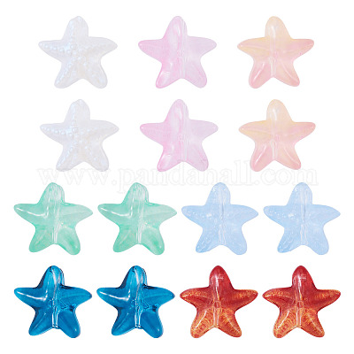 28шт 7 цвета стеклянные бусины GLAA-TA0003-34-1