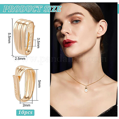 10 шт. латунные защелки на дужках KK-BC0003-55G-1