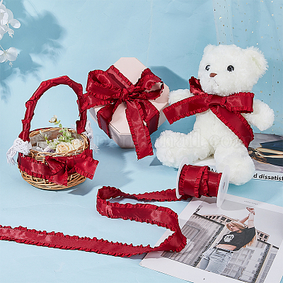 10 ярд полиэстеровой кружевной ленты с оборками DIY-FI0001-14A-1