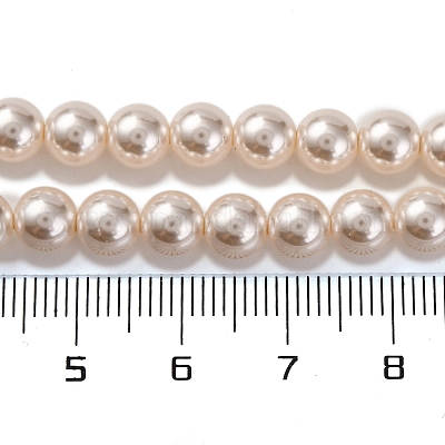 Выпечка окрашены перламутровый стекла жемчужные нити круглый шарик PEAR-H019-02B-02-1