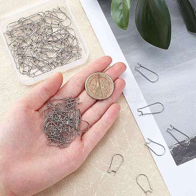 100 шт. 2 стиля фурнитуры для сережек-колец из нержавеющей стали 304 STAS-CN0001-04-1