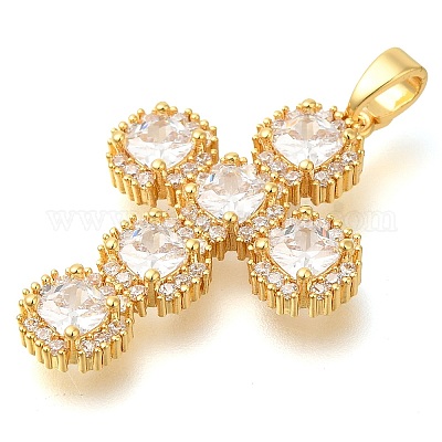 Подвески из латуни с прозрачным фианитом KK-M101-05G-02-1