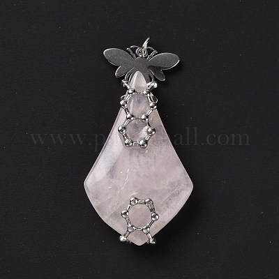 Природного розового кварца подвески G-C243-03P-1