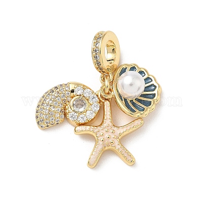 Латунь микропаве прозрачный кубический цирконий европейские подвески с подвесками KK-D426-04G-1