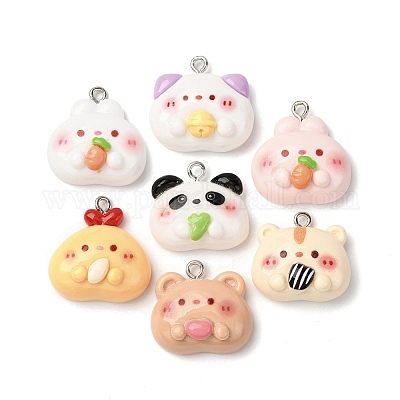 Подвески из непрозрачной смолы с животными RESI-Z043-05P-1