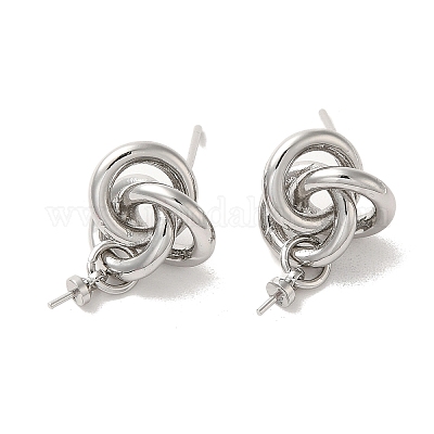 Латунные серьги EJEW-H128-03P-1