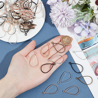 60 шт. подвески из двухцветного сплава с открытой задней частью FIND-OC0003-37-1