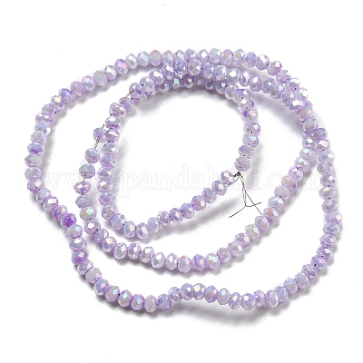 Непрозрачная выпечка окрашенные стеклянные бусы пряди DGLA-F002-03E-1