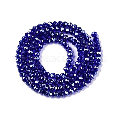 Стеклянные бусины с гальваническим покрытием  EGLA-A044-T2mm-A06-1