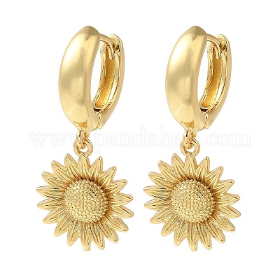 Латунные серьги обруча EJEW-B062-40G-1