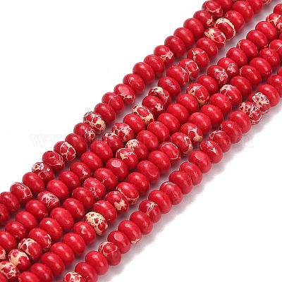 Синтетические имперские нитки из бисера яшмы G-L635-A09-4x2mm-01-1