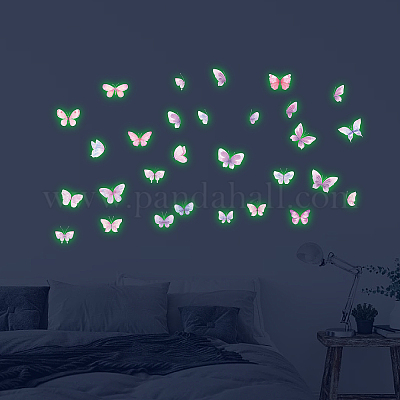 Wholesale CREATCABIN Glow in The Dark Butterfly Wall Stickers