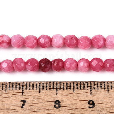 Окрашенные природные белый нефрит бисер пряди G-T139-4mm-60-08-1