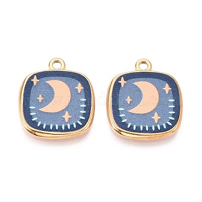 Квадратные подвески из нержавеющей стали 304 с печатным рисунком STAS-T071-25D-G-1