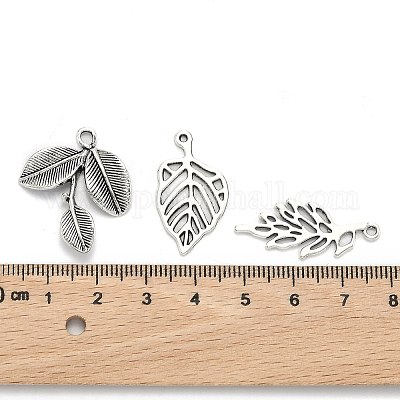 Смешанный стиль тибетский стиль сплава лист подвески TIBEP-F040-01AS-1