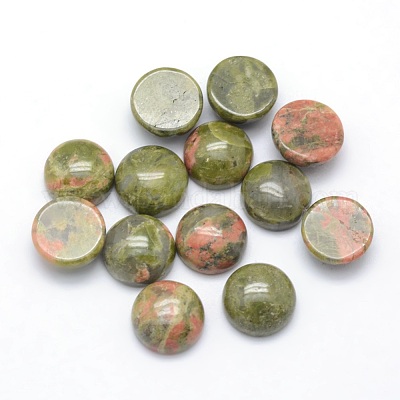Природные кабошонов Unakite G-P393-R31-8mm-1