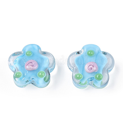 Ручной работы ухабистым Шарики Lampwork LAMP-N024-04E-1