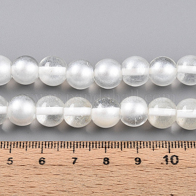 Запекание окрашенные прозрачные стеклянные бусины нити DGLA-N011-10mm-01-1