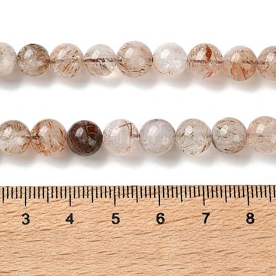 Нити бусин из рутилированного кварца из натурального черного золота&nbsp;G-C268-B02-02-1