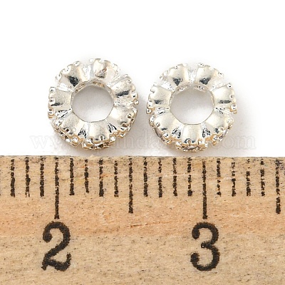 Бусины-проставки из латуни с кубическим цирконием KKB-L215-029A-P-1