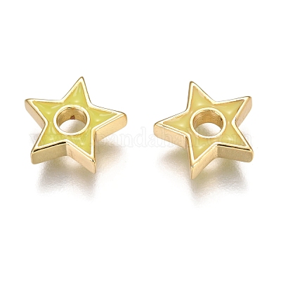 Латунь эмаль бисера KK-B023-03G-1