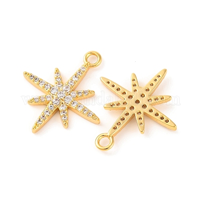 Латунные микропаве прозрачные подвески с фианитом KK-U017-10B-G-1