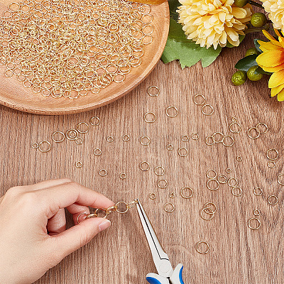 120 шт. 6 стиля латунных разъемных колец KK-GO0001-52-1