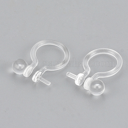 プラスチック製クリップ式イヤリングパーツ 穴開けないイヤリング 透明 11x8 5x3mm ピン 1mmの通販 Jp Pandahall Com
