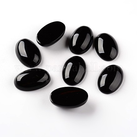 Cabochons ovales agate noires naturelles G-I171-20x30mm-04-1