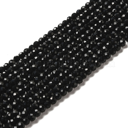 Natural Black Onyx Beads Strands G-K020-3mm-30-1