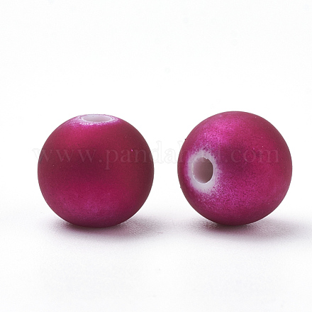 Perles acryliques de style caoutchouté MACR-T008-6mm-01-1
