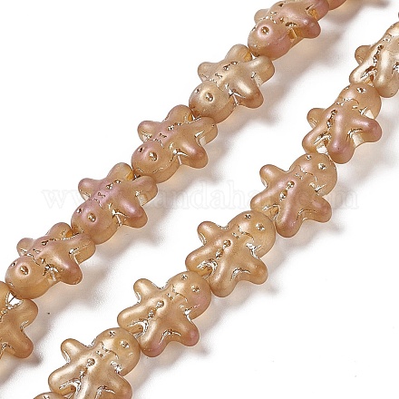 Perles de verre galvanoplastiques plaquées arc-en-ciel GLAA-P005-FR02-1