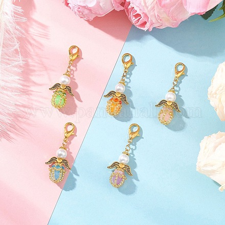 Подвески из светящегося акрила и стеклянных бусин ручной работы HJEW-MZ00379-1