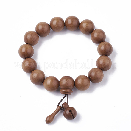 Wood Mala Bead Bracelets BJEW-S140-05A-1