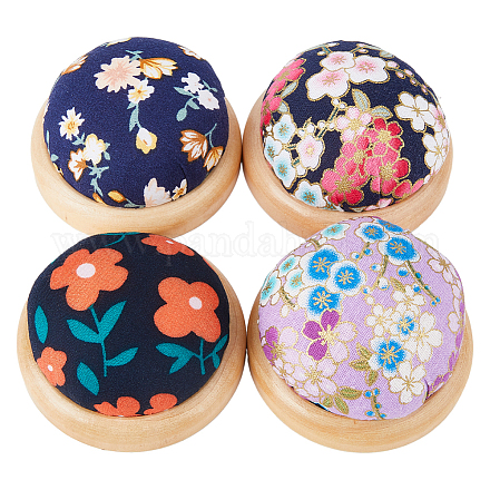 Dicosmétique 4 pièces 4 style motif de fleur style japonais coton et tissu aiguille coussins à épingles DIY-DC0001-98-1