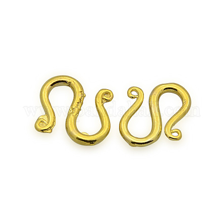 Brass S-Hook Clasps KK-J185-12G-1