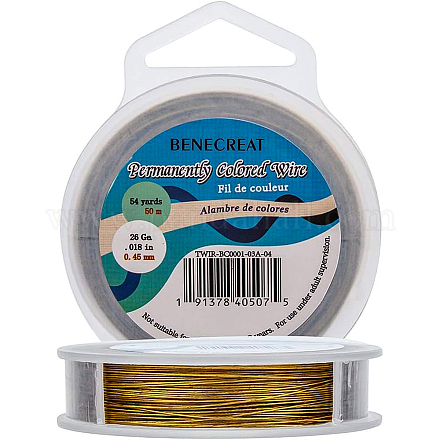 BENECREAT 50m 0.45mm 7-Strand Gold Nylon Coated Craft Jewelry Beading Wire Tiger Tail Beading Wire for Necklaces Bracelets Ring TWIR-BC0001-03A-04-1