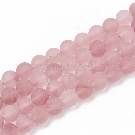 Chapelets de perles en verre de quartz de cerise G-T106-274-1