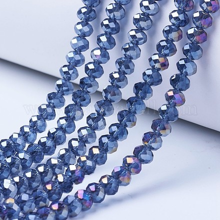 Electroplate Glass Beads Strands EGLA-A034-T6mm-B03-1