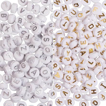 100G 2 Colors White Plating Acrylic Beads SACR-SZ0001-04-1