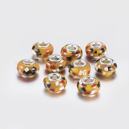 Perles européennes rondes avec grand trou en résine RPDL-P003-C001-1