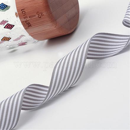Striped Polyester Grosgrain Ribbon OCOR-Q011-25mm-10-1