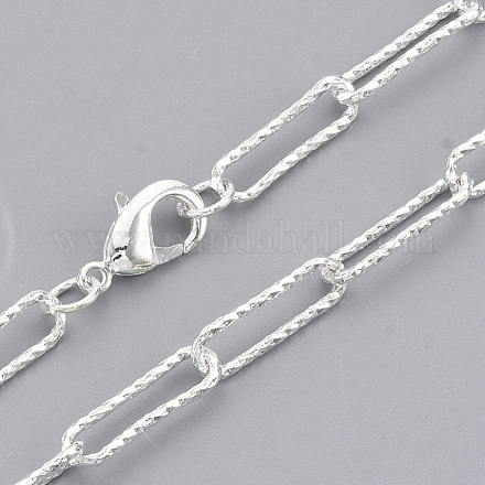 Fabricación de collar de cadena de clip de papel con textura de latón MAK-S072-02A-S-1