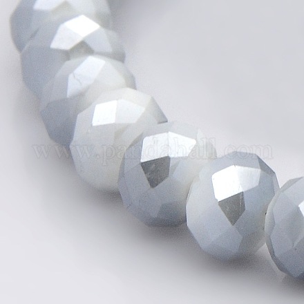Rondelles facettées rondelles imitation jade perles de verre GLAA-A024E-FR02-1