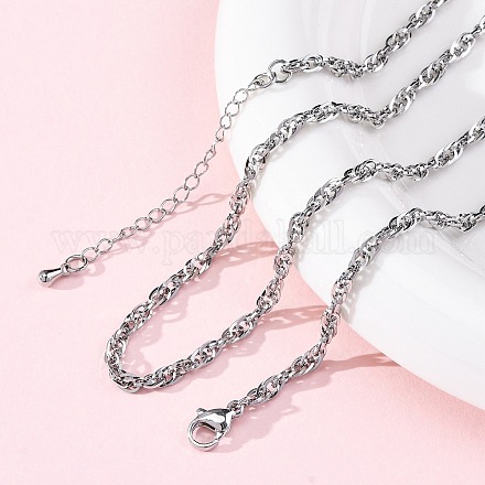 Ожерелья из латунных цепочек для женщин NJEW-D302-62P-1