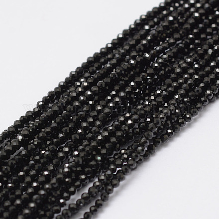 Natürlichen schwarzen Spinell Perlen Stränge G-E351-01-1