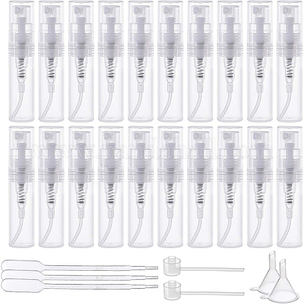 Benecreat 80pcs 2ml mini botellas de spray transparentes de plástico atomizadores de enjuague bucal de perfume portátil con 6pcs pipetas de 1ml DIY-BC0011-79-1