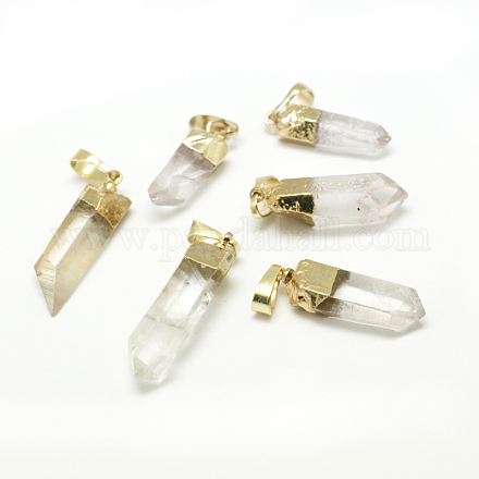Pendentifs de cristal de quartz naturel G-G895-01-1